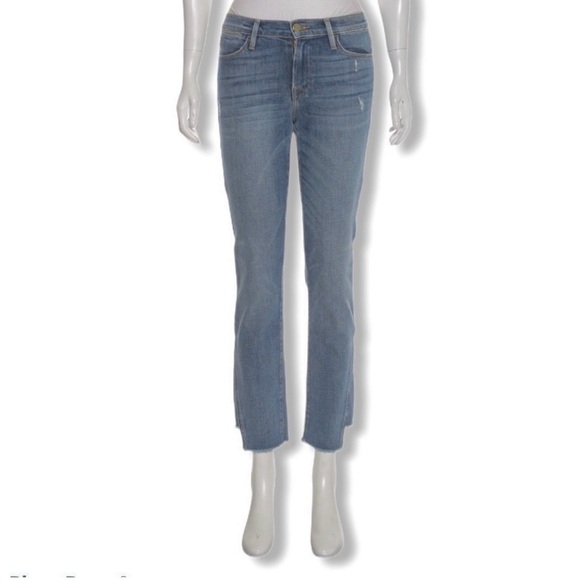 Frame Denim - FRAME LE HIGH Straight Raw Step hem Jeans SZ 24